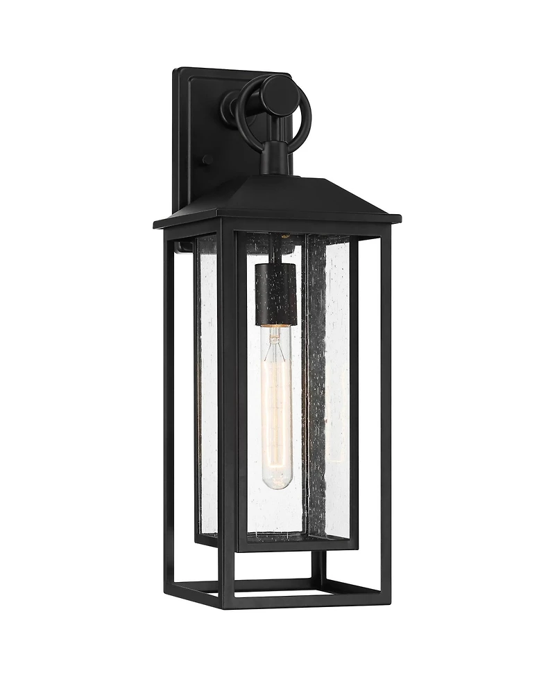 John Timberland Califa 20" High Traditional Outdoor Wall Light Fixture Mount Porch House Exterior Outside Lantern Weatherproof Black Glass Shade