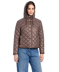 kate spade new york Women's Hooded Packable Diamond Quilted Jacket