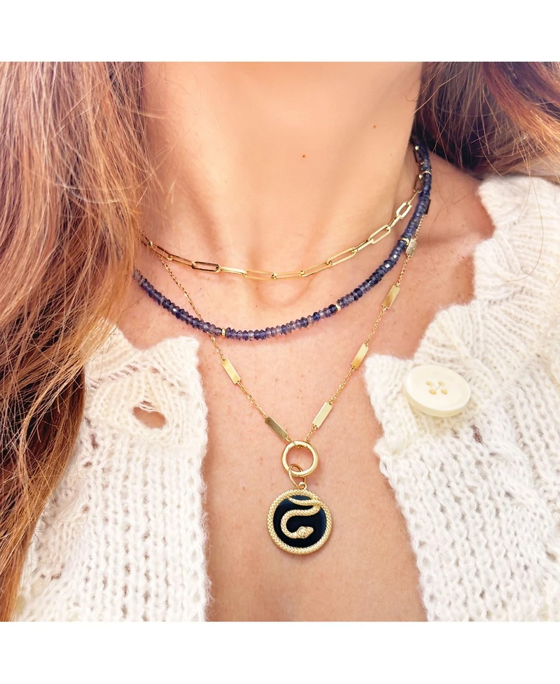 The Lovery Iolite Bead Necklace 14K Gold