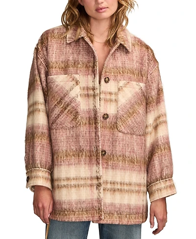 Lucky Brand Women's Oversized Plaid Shirt Jacket