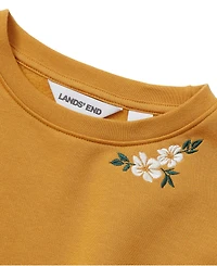 Lands' End Girls Crew Neck Embroidered Sweatshirt