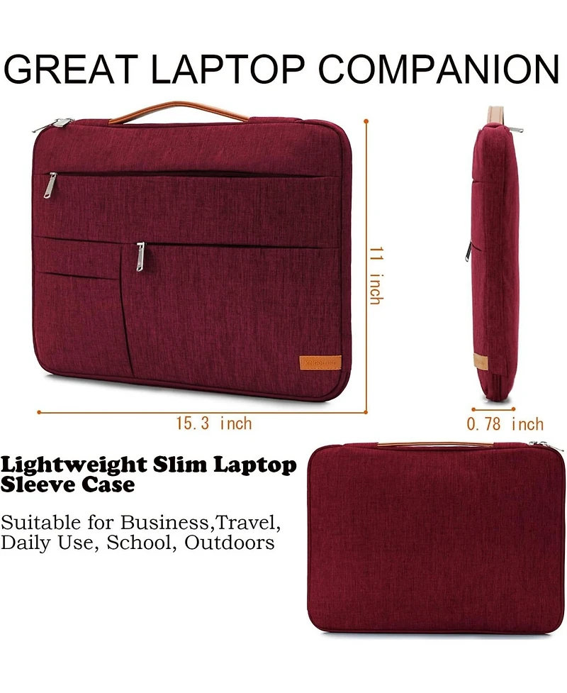 16 inch Laptop Sleeve Bag, Slim Lightweight Multiple Pockets Computer Cover Notebook Ultrabooks Carrying Case fit for Acer Asus Dell Lenovo Hp Toshiba