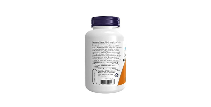 Now Foods L-Ornithine ,500 mg ,120 Caps