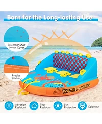 3 Rider Towable Tube for Boating with Nylon Cover for Water Sports and Sofa Pull Tube