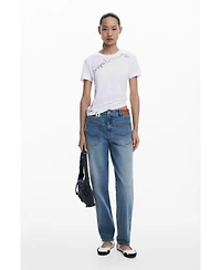 Desigual Women's T-shirt with embroidered phrase