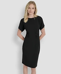 Dkny Women's Short Sleeve Crew Neck Sheath Dress
