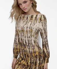 Dkny Women's Long Sleeve Boat Neck Sheath Dress