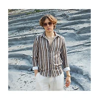 Campus Sutra Men's Multitrack-Striped Shirt