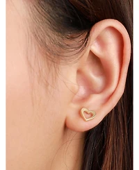 Devata Open Heart Stud Earrings in 14K Gold, approx. 1.5 grams