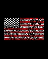 La Pop Art Plus Fireworks American Flag Word V-Neck T-Shirt
