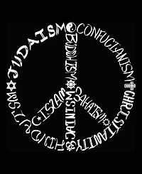 La Pop Art Plus Different Faiths peace sign Word V-Neck T-Shirt