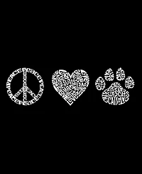 La Pop Art Plus Peace Love Cats Word V-Neck T-Shirt
