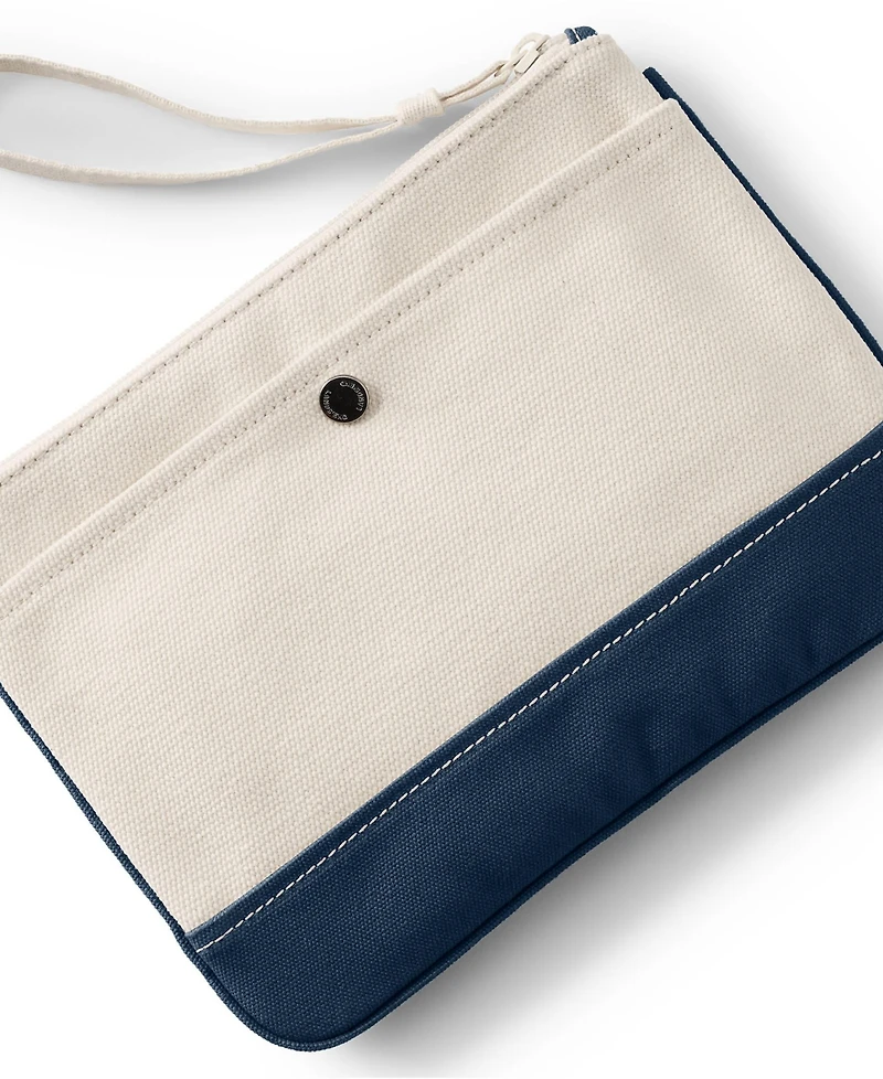 Lands' End Medium Solid Canvas Zipper Pouch