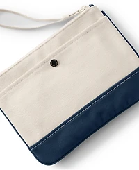 Lands' End Medium Solid Canvas Zipper Pouch
