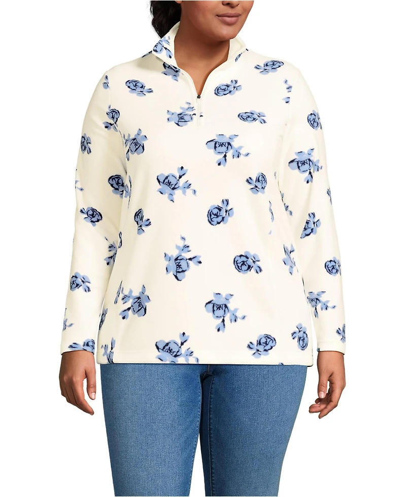 Lands' End Plus Anyweather Fleece Quarter Zip Pullover