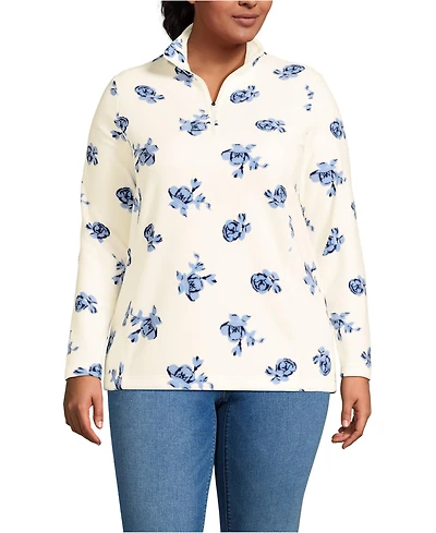 Lands' End Plus Anyweather Fleece Quarter Zip Pullover