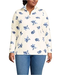 Lands' End Plus Anyweather Fleece Quarter Zip Pullover