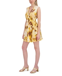 Laundry By Shelli Segal Extended Sleeve Tiered Short Dress