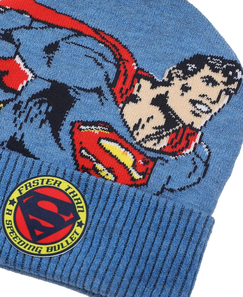 Bioworld Big Boys Superman 2-Piece Hat and Gloves Set