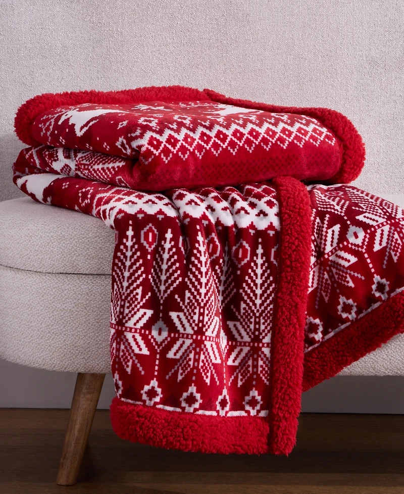 Holiday Lane Cozy Plush Throw, 50" x 60", Exclusively at Macy's