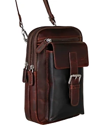 Mancini Men's Leather Crossbody Organizer Bag