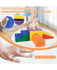 Gymax Toddler Climb and Crawl Activity Playset Blocks w/ Waterproof Pu Cover Epe Foam