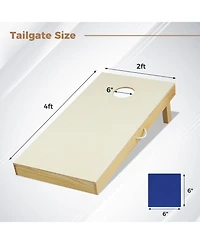 Akiudex Solid Wood Cornhole Board Set Portable Includes 8 Bean Bags