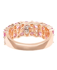Suzy Levian Sterling Silver Sapphire & Created White Double Row Band