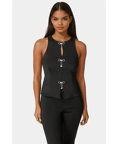 Bebe Bow Halter Neck Top