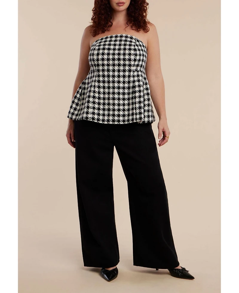 Eloquii Women's Plus Houndstooth Bustier