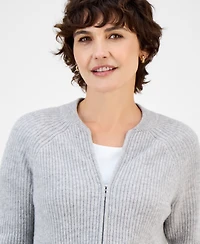 Charter Club Women's 100% Cashmere Shaker-Stitch Bomber Jacket, Macy's Exclusive