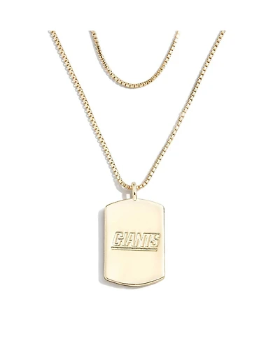 Wear by Erin Andrews x Bauble Bar New York Giants Gold Dog Tag Necklace