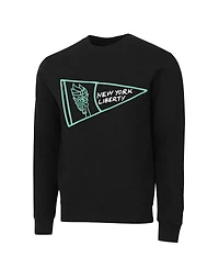 Round21 Men's and Women's Black New York Liberty Pennant Crewneck Pullover Sweatshirt