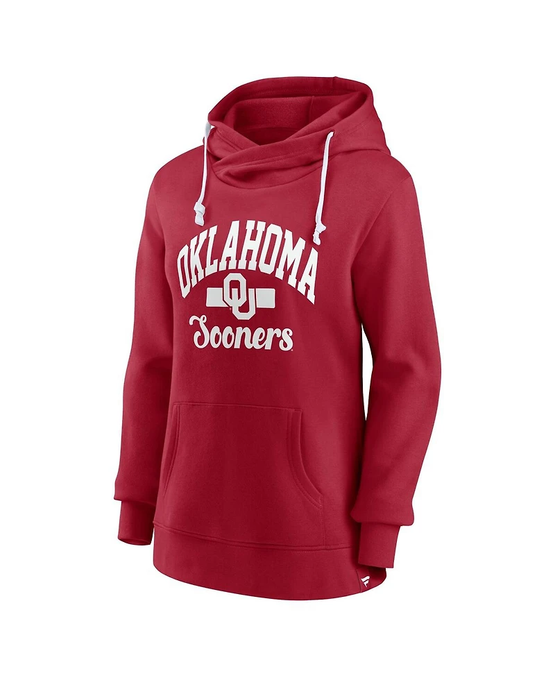 Fanatics Women's Crimson Oklahoma Sooners Iconic Fleece Pullover Hoodie