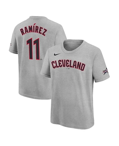 Nike Big Boys and Girls Jose Ramirez Heather Gray Cleveland Guardians 2025 Mlb All-Star Edition Name Number T-Shirt