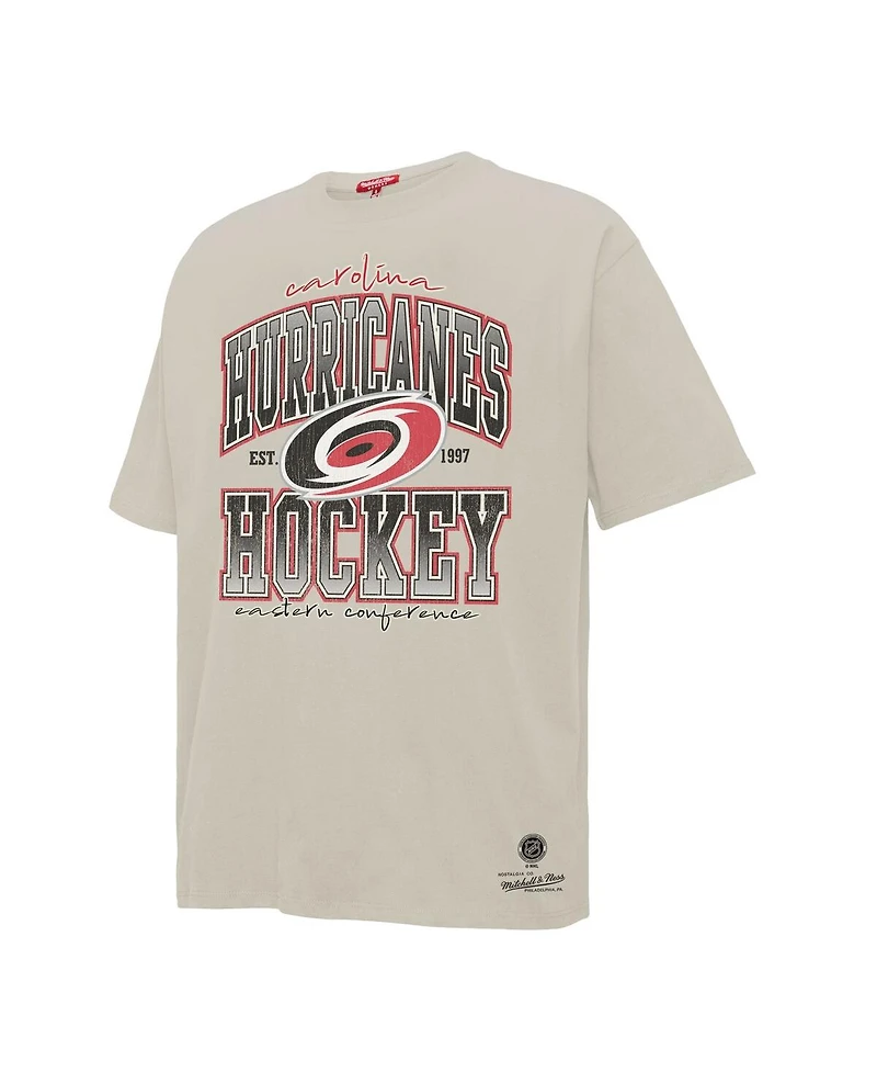 Mitchell & Ness Women's Cream Carolina Hurricanes Dump Chase Boyfriend T-Shirt