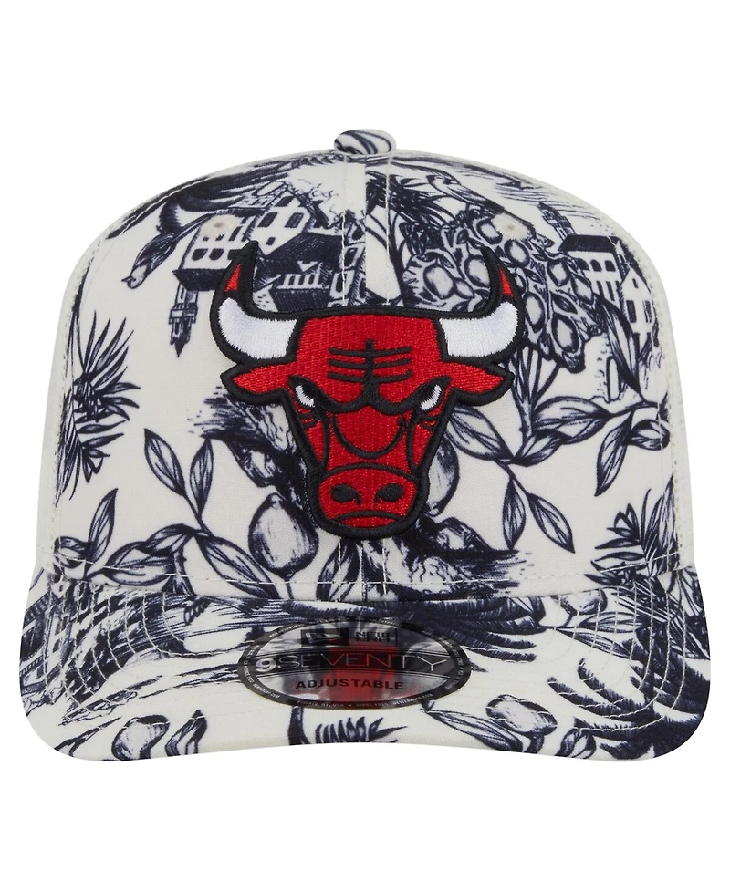 New Era Men's White Chicago Bulls Lemon Tree 9SEVENTY Adjustable Hat