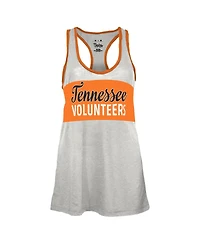 Pressbox Women's White/Tennessee Orange Tennessee Volunteers Tracy Racerback Burnout Tank Top
