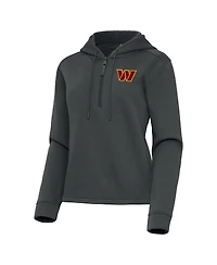Antigua Women's Pewter Washington Commanders Contemporary Quarter-Zip Hoodie