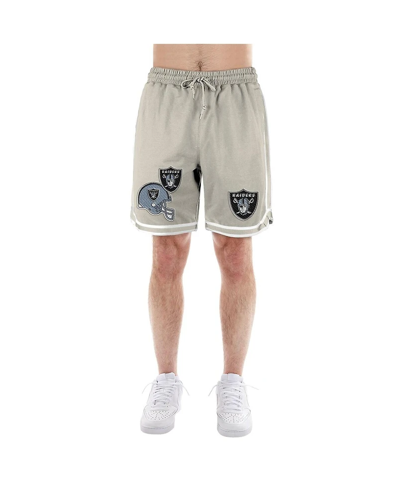 New Era Men's Light Beige Las Vegas Raiders Stone Multi Patch Shorts