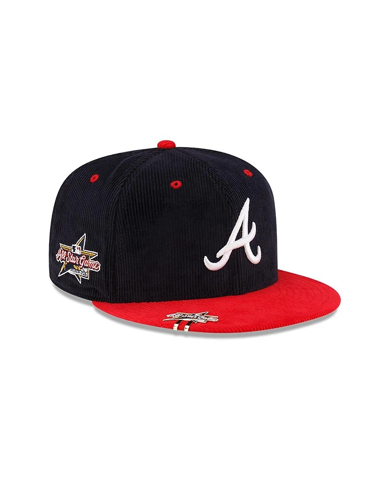New Era Men's Navy Atlanta Braves Two-Tone Corduroy Asg Clip 59FIFTY Fitted Hat