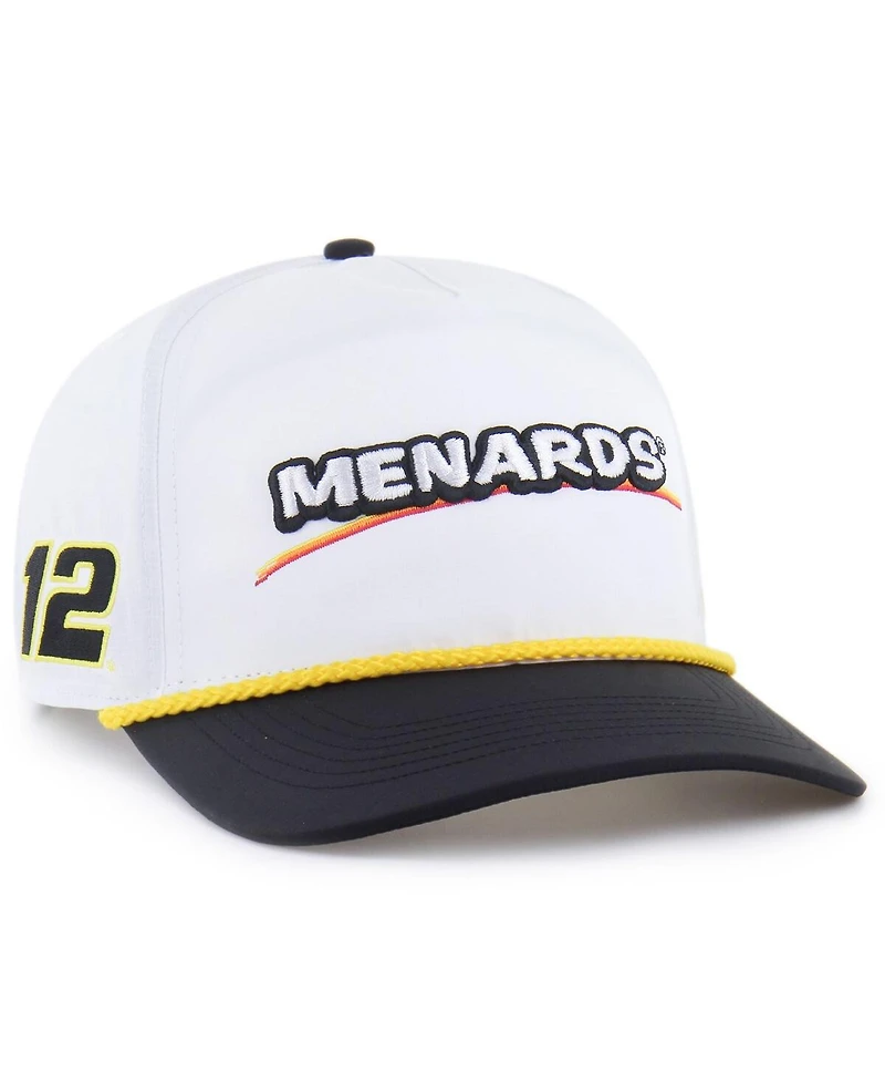 '47 Brand Men's White/Black Ryan Blaney Brrr Menards Rope Hitch Adjustable Hat