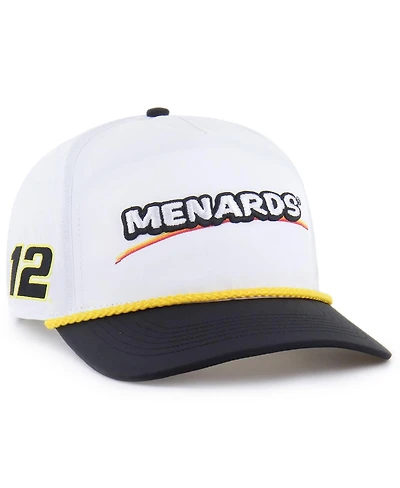 '47 Brand Men's White/Black Ryan Blaney Brrr Menards Rope Hitch Adjustable Hat