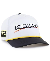 '47 Brand Men's White/Black Ryan Blaney Brrr Menards Rope Hitch Adjustable Hat