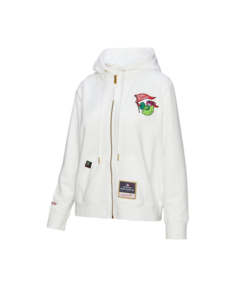 Mitchell & Ness Women's White Philadelphia Phillies Full-Zip Hoodie