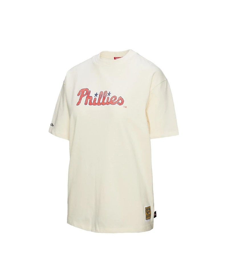 Mitchell & Ness Women's Cream Philadelphia Phillies Boyfriend T-Shirt