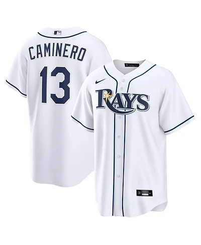 Nike Boys and Girls Junior Caminero White Tampa Bay Rays Home Replica Jersey