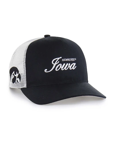 '47 Brand Men's and Women's Black Iowa Hawkeyes Contemporary Basics Foundation Trucker Hitch Adjustable Hat