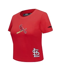 Pro Standard Women's Red St. Louis Cardinals Game Day Classics Baby Doll Cropped T-Shirt