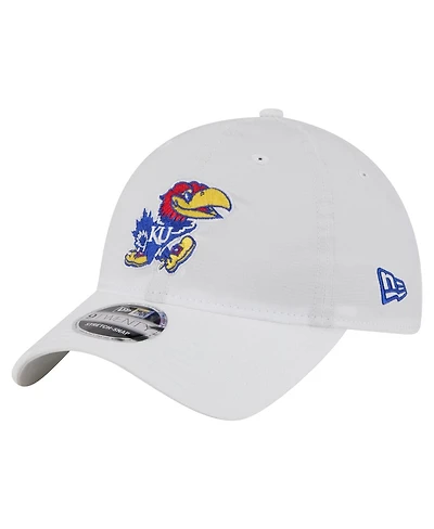 New Era Men's White Kansas Jayhawks Active Ripstop 9TWENTY Adjustable Hat